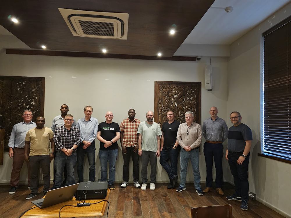 Chapter members together at a chapter meeting